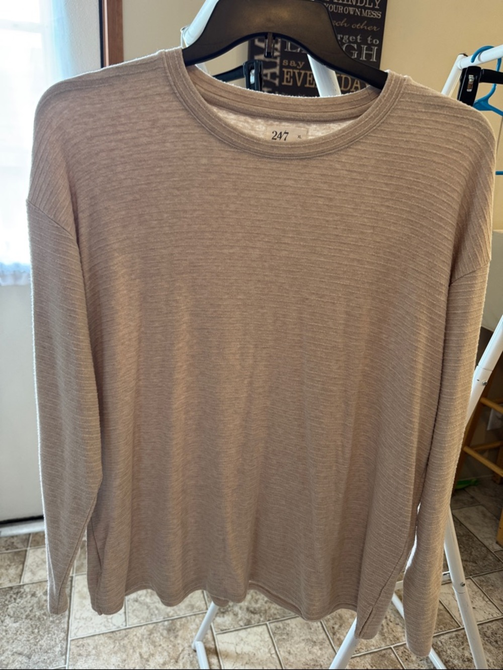 Maurice's 24/7 Ottoman ribbed Long Sleeve Crewneck Shirt - Taupe